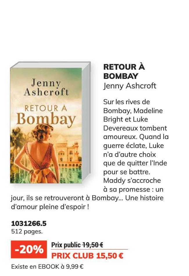 retour à bombay - jenny ashcroft