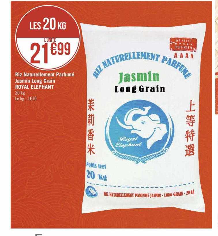 riz naturellement parfumé jasmin long grain royal éléphant