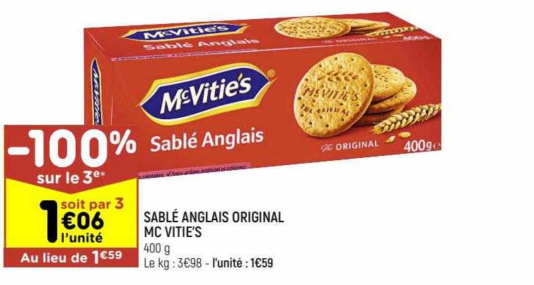 sablé anglais original mc vitie's