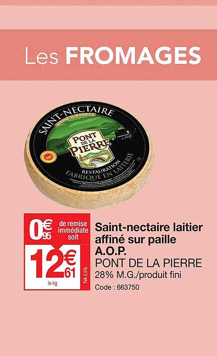 saint-nectaire laitier affiné sur paille a.o.p. pont de la pierre