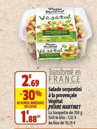 salade serpentini à la provençale végétal pierre martinet