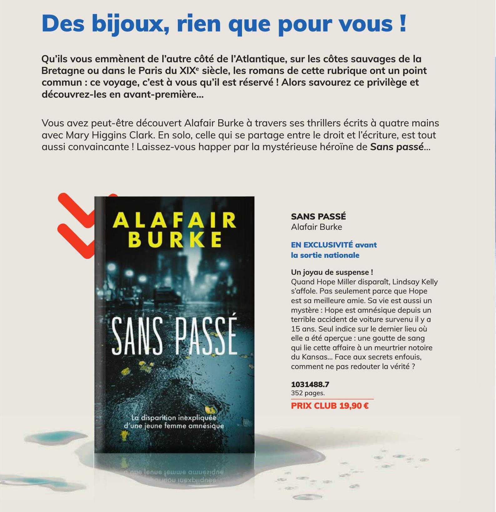 sans passé - alafair burke