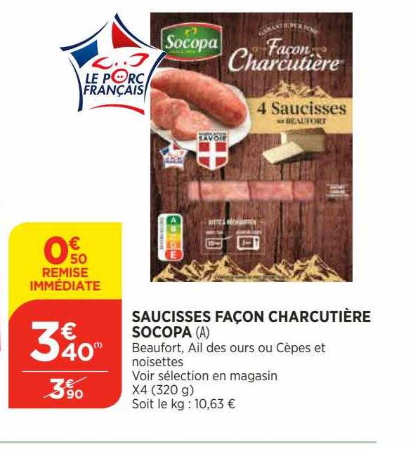 saucisses façon charcutière socopa