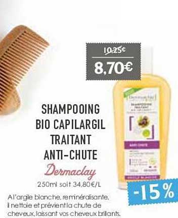 shampooing bio capilargil traitant anti-chute dermaclay