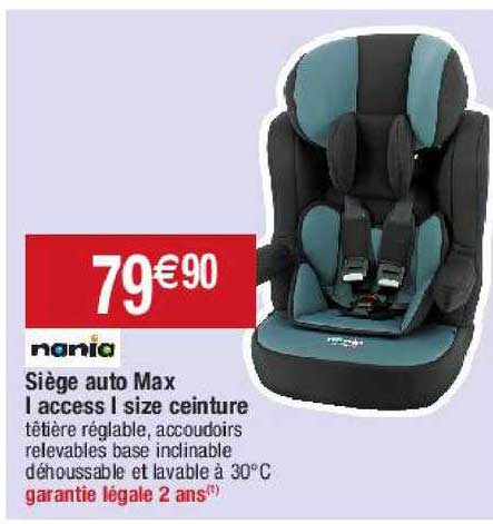 siège auto max-access-size ceinture nania