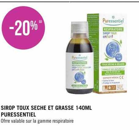 sirop toux sèche et grasse 140 ml puressentiel