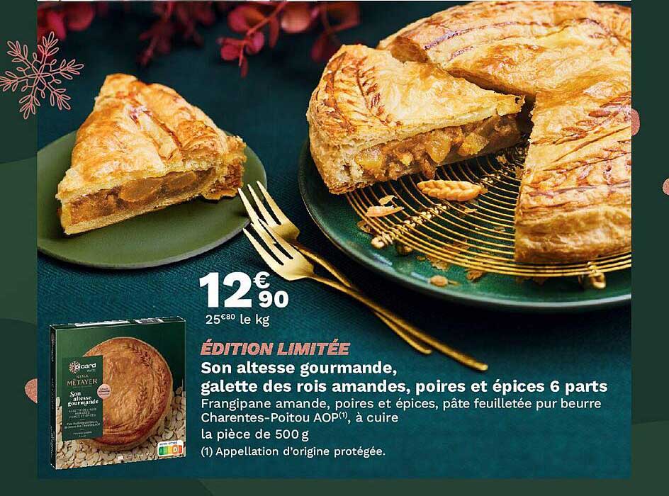 son altesse gourmande galette des rois amandes poires et épices parts