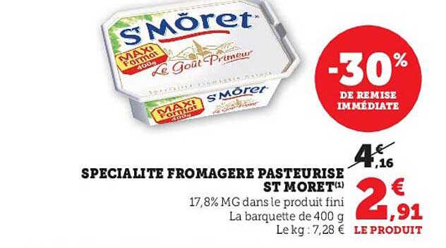 spécialité fromagère pasteurisé st morêt