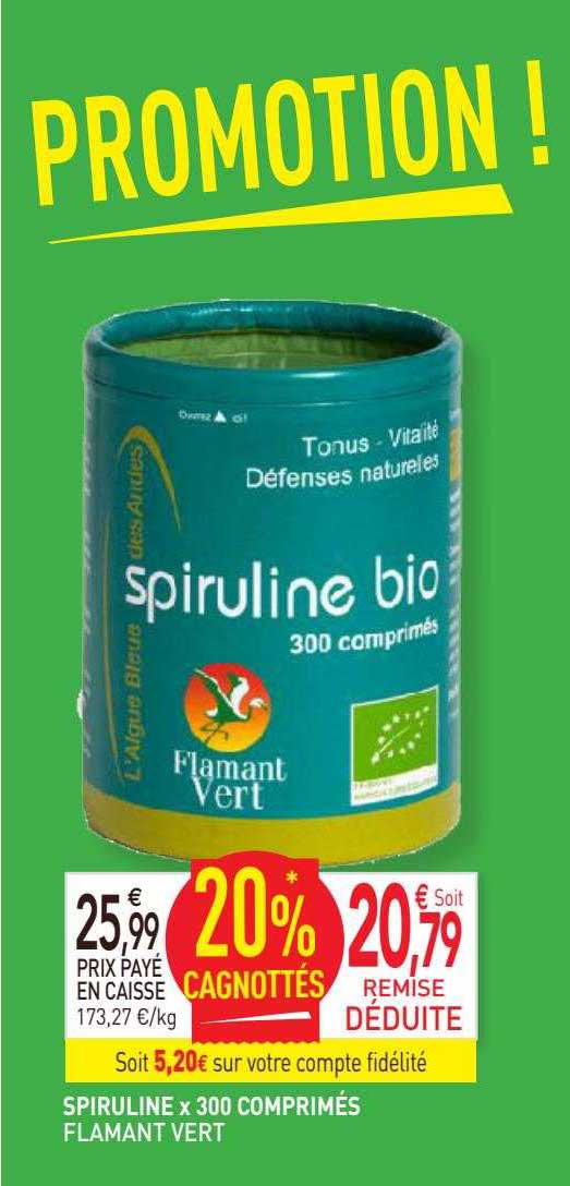 spiruline x 300 comprimés flamant vert