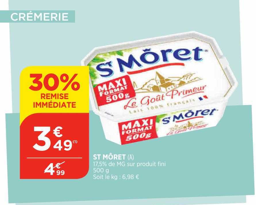 st môret 17.5% de mg sur produit fini 30% remise immédiate