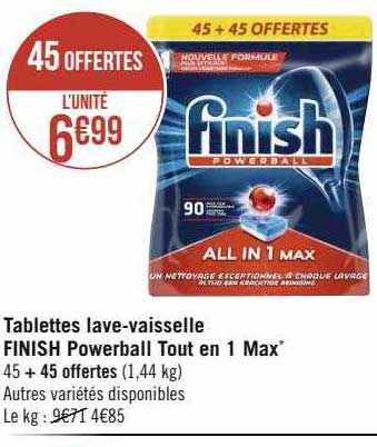 tablettes lave-vaisselle finish powerball tout en 1 max