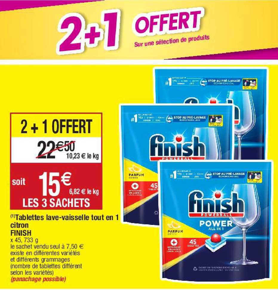 tablettes lave-vaisselle tout en 1 citron finish