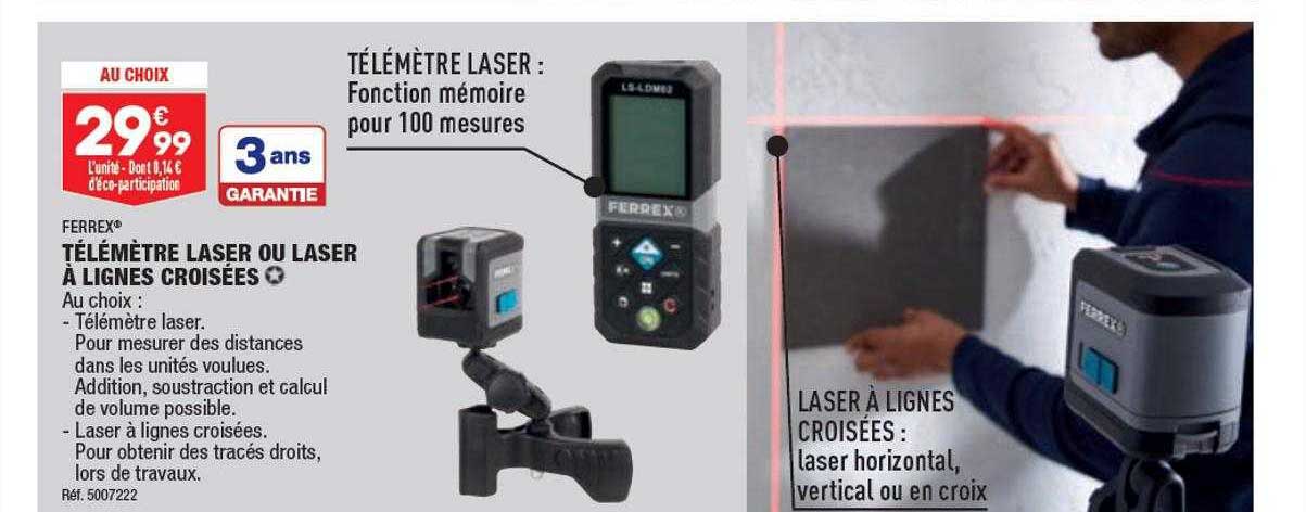 télémètre laser ou laser à lignes croisées ferrex