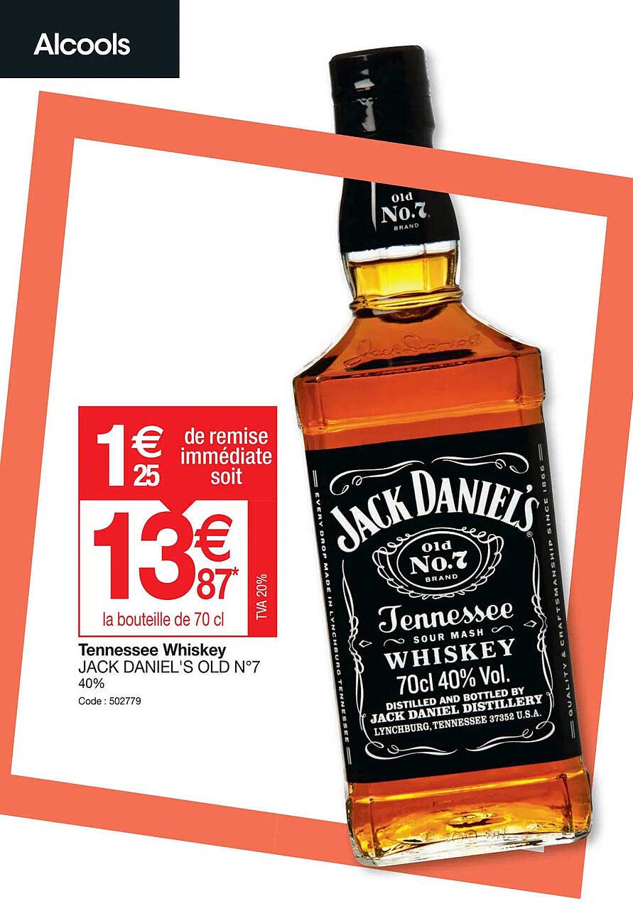 tennesse whiskey jack daniel's old n°7