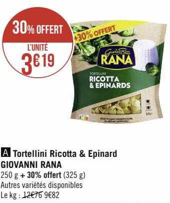 tortellini ricotta & épinard giovanni rana