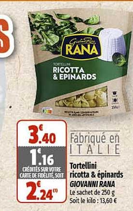 tortellini ricotta & épinards giovanni rana