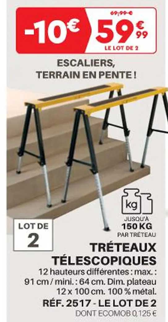 tréteaux télescopiques