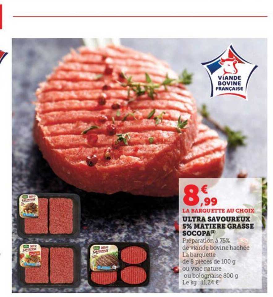 ultra savoureux 5% matière grasse socopa