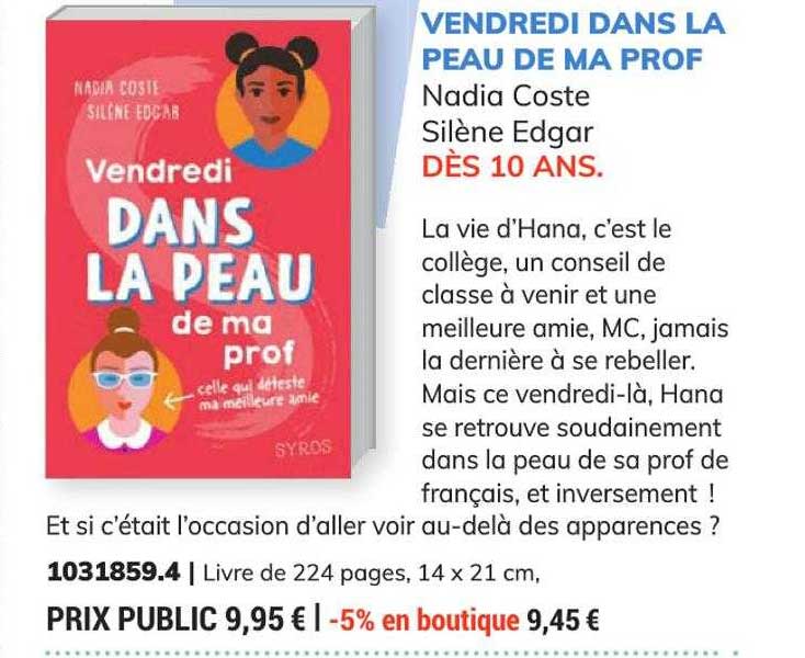 vendredi dans la peau de ma prof - nadia coste - silène edgar