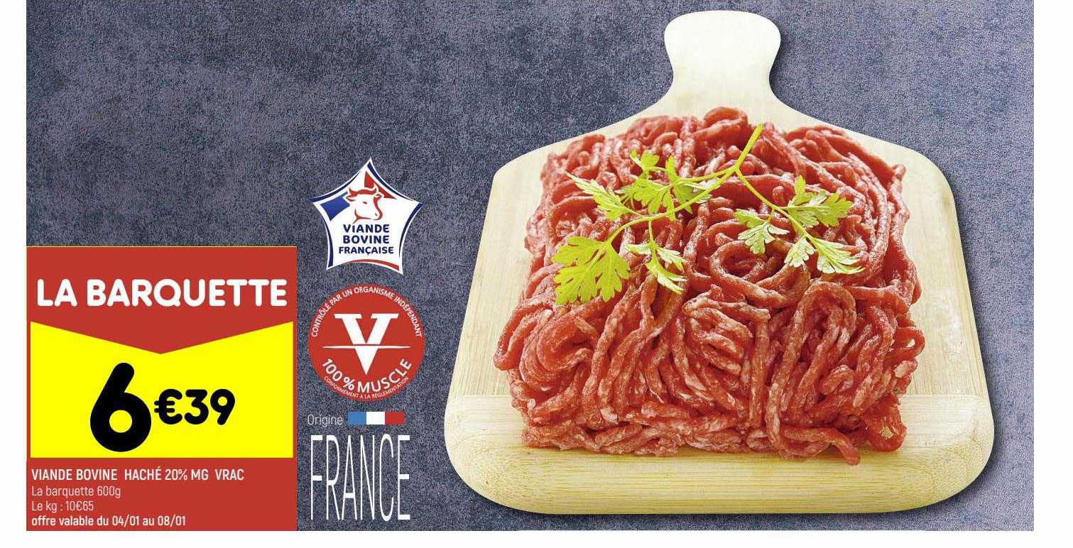 Viande Bovine Haché 20% Mg Vrac