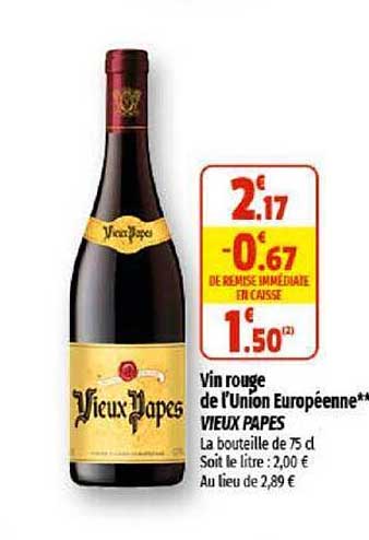 vin rouge de l'union européenne vieux papes
