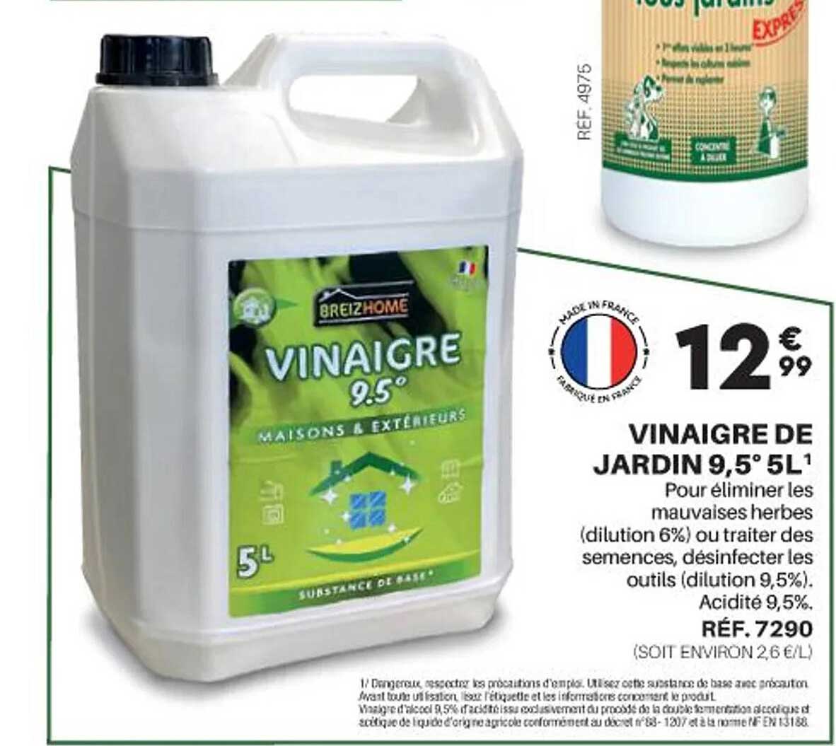 vinaigre de jardin 9,5° 5l