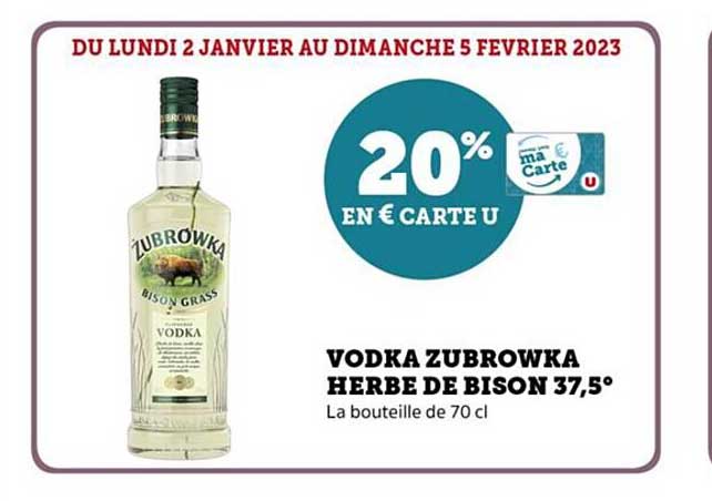 vodka zubrowka herbe de bison 37,5°