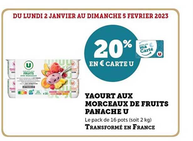 Yaourt Aux Morceaux De Fruits Panaché U