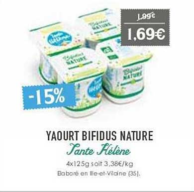 yaourt bifidus nature tante hélène