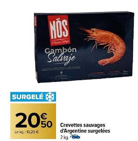 crevettes sauvages d'argentine surgelées