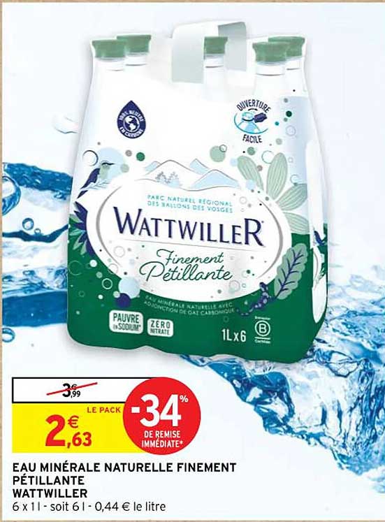 eau minérale naturelle finement pétillante wattwiller