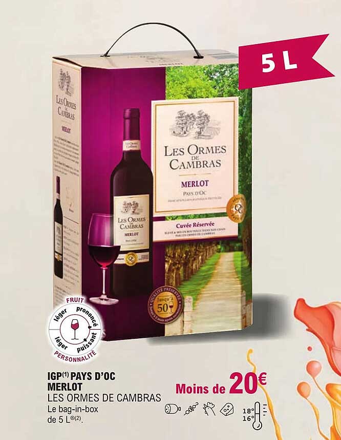igp pays d'oc merlot les ormes de cambras
