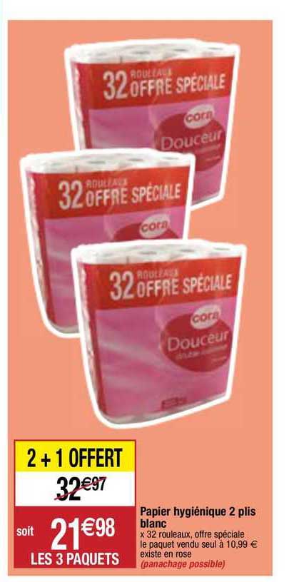 papier hygiénique 2 plis blanc