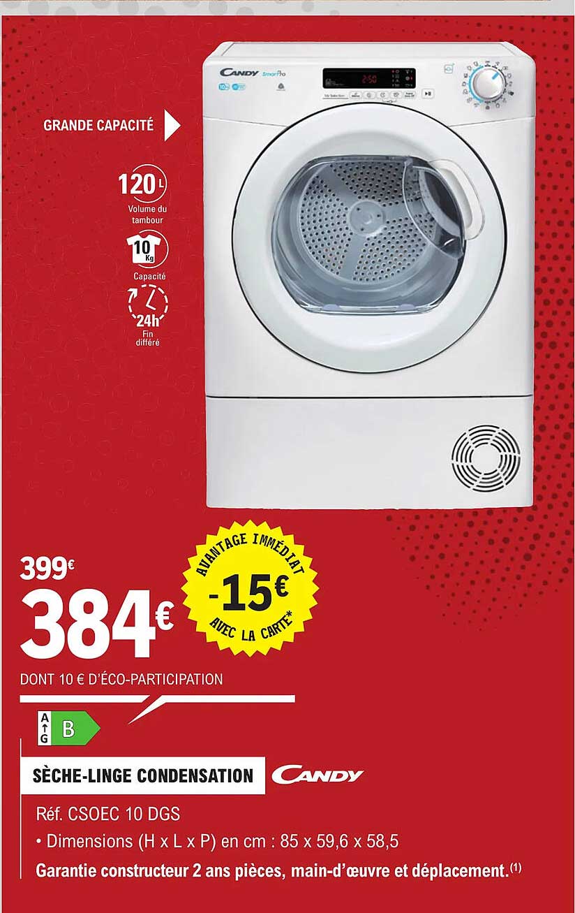 sèche-linge condensation candy