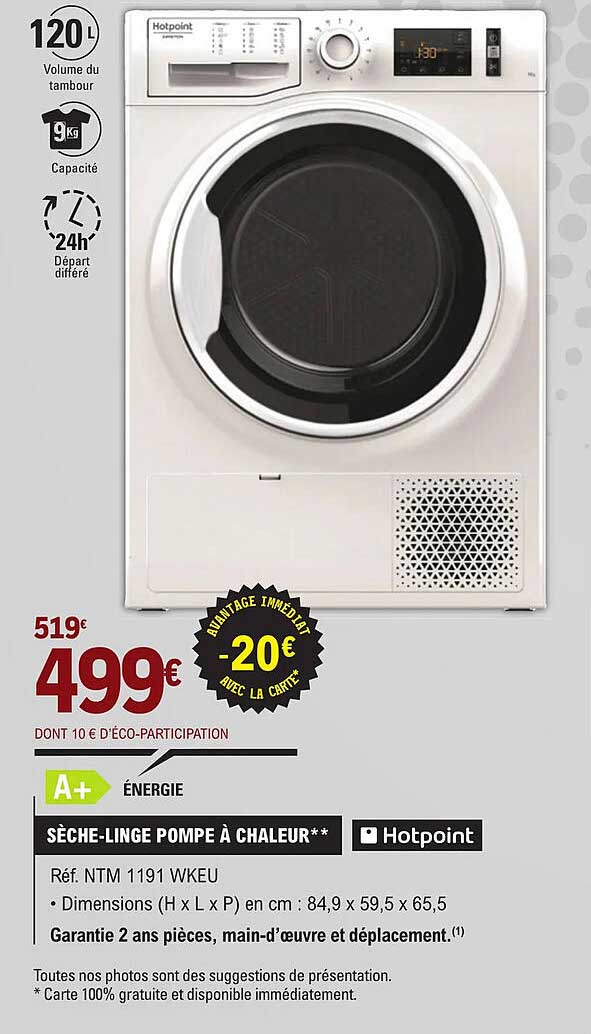 Sèche-linge Pompe à Chaleur Hotpoint