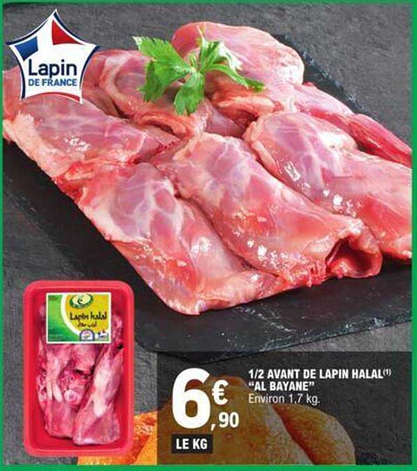 1/2 avant de lapin halal "al bayane"