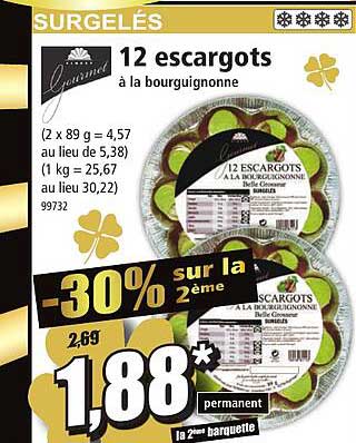 12 escargots à la bourguignonne