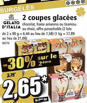 2 coupes glacées gelato d'italia