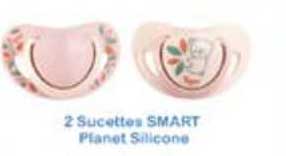 2 sucettes smart planet silicone