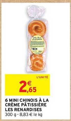 6 mini chinois à la crème pâtissière les renardises