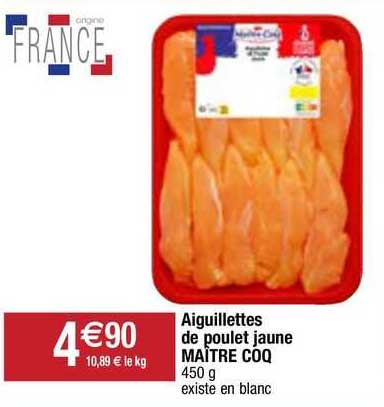 aiguillettes de poulet jaune maître coq