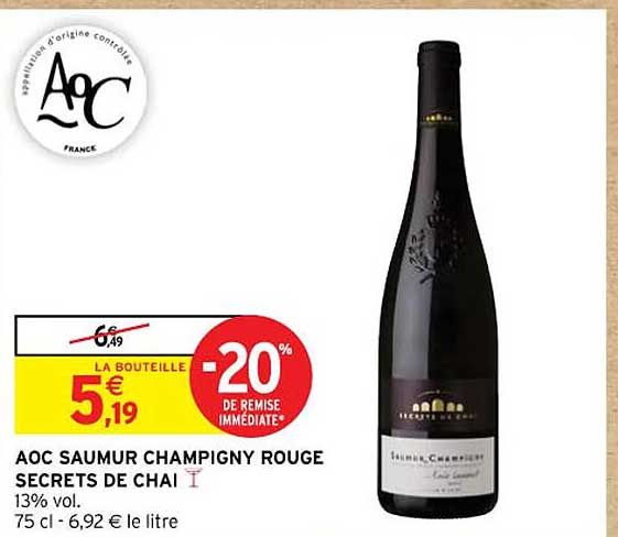 aoc saumur champigny rouge secrets de chai