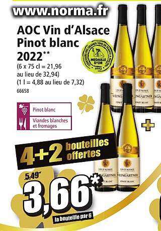 aoc vin d'alsace pinot blanc 2022