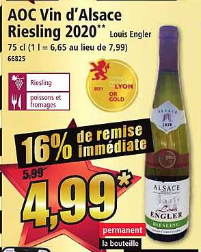 aoc vin d'alsace riesling 2020 louis engler