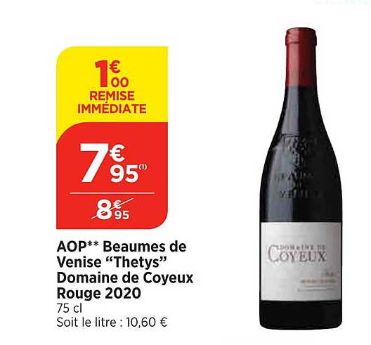 aop beaumes de venise "thetys" domaine de coyeux rouge 2020