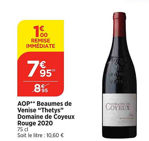 aop beaumes de venise "thetys" domaine de coyeux rouge 2020
