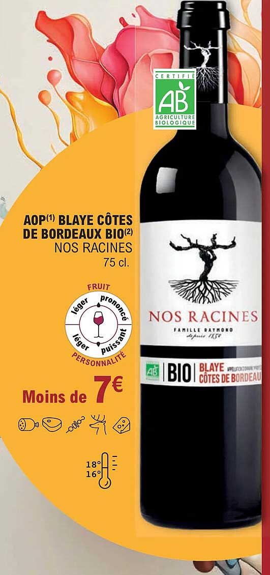 Aop Blaye Côtes De Bordeaux Bio Nos Racines