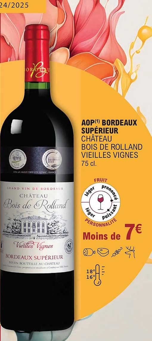 aop bordeaux supérieur château bois de rolland vieilles vignes