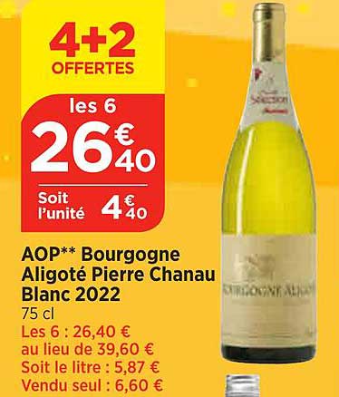 aop bourgogne aligoté pierre chanau blanc 2022