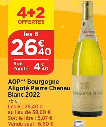 aop bourgogne aligoté pierre chanau blanc 2022